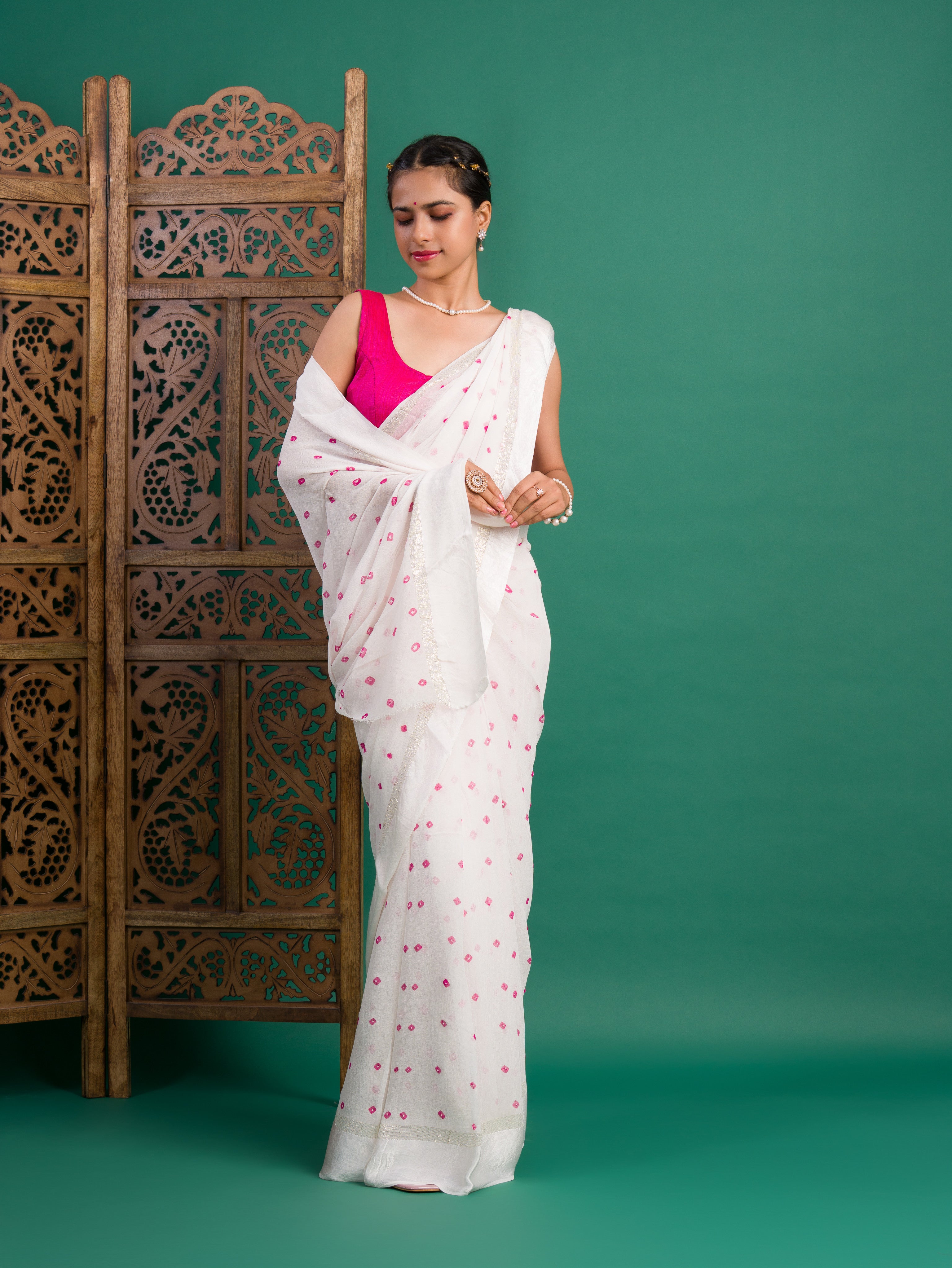 By Bandhani Saree With Casual Wear