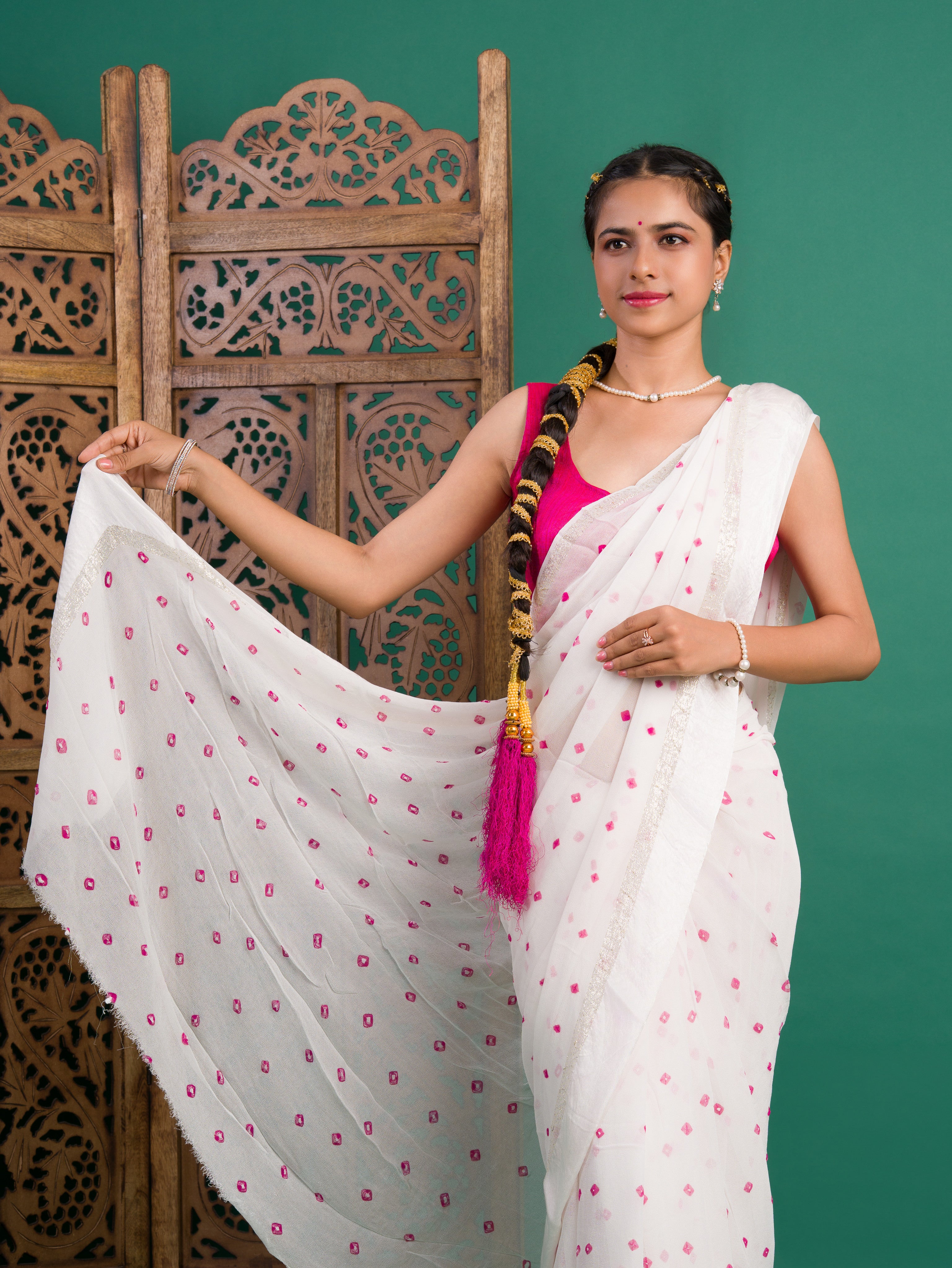 By Bandhani Saree With Casual Wear