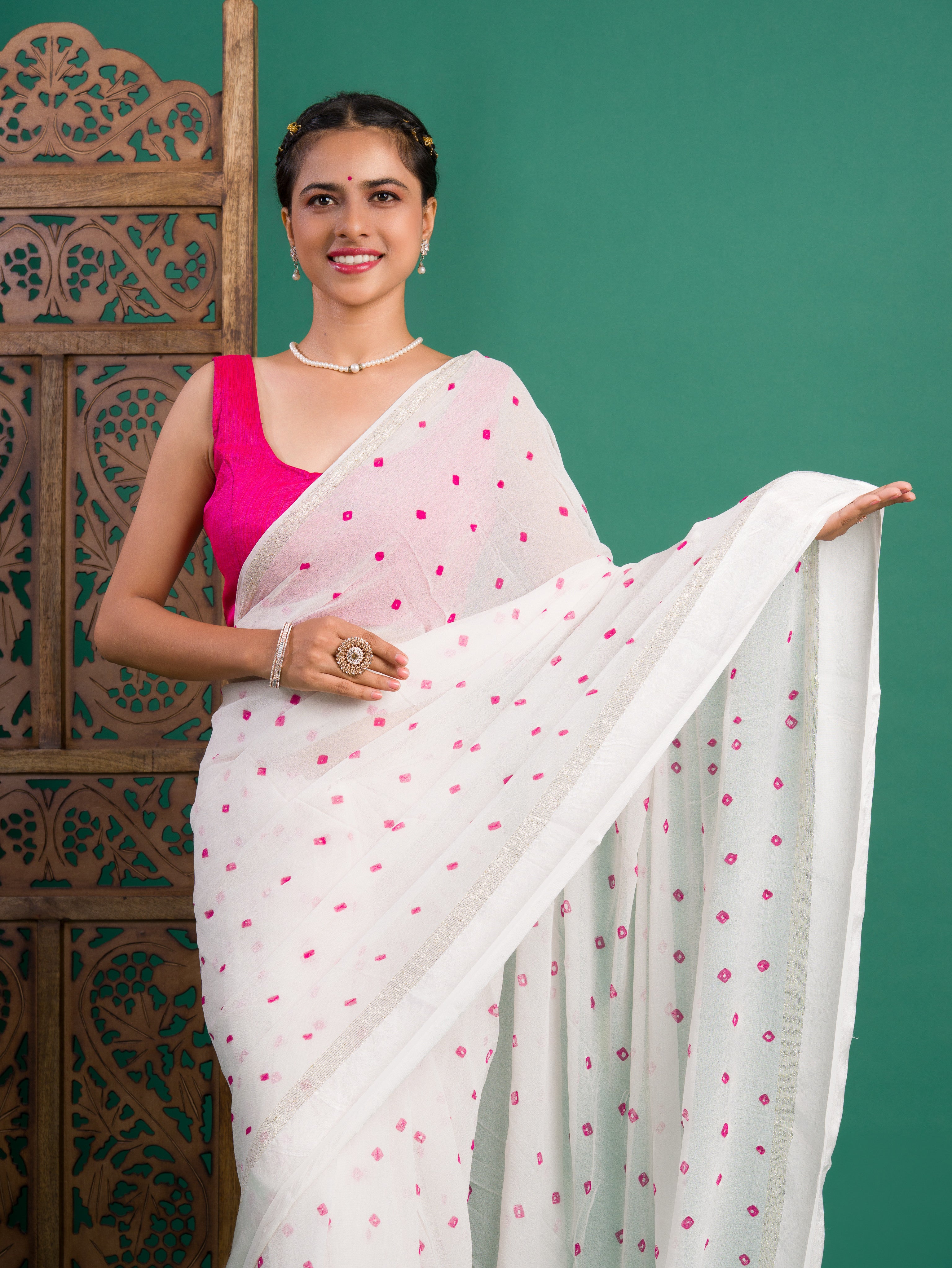 By Bandhani Saree With Casual Wear