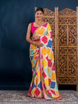 By Bandhani Saree With Festive Wear