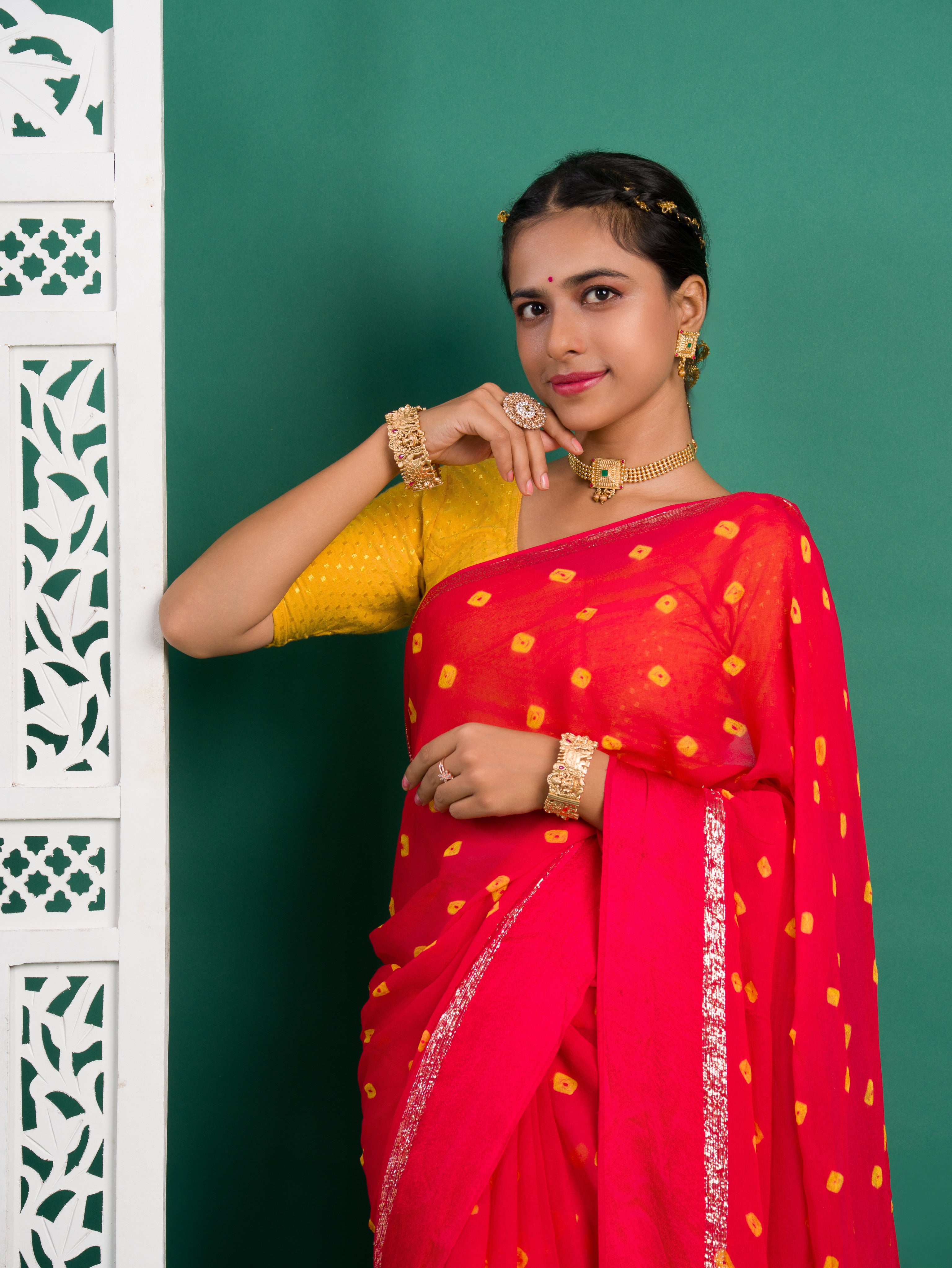 By Bandhani Saree With Casual Wear