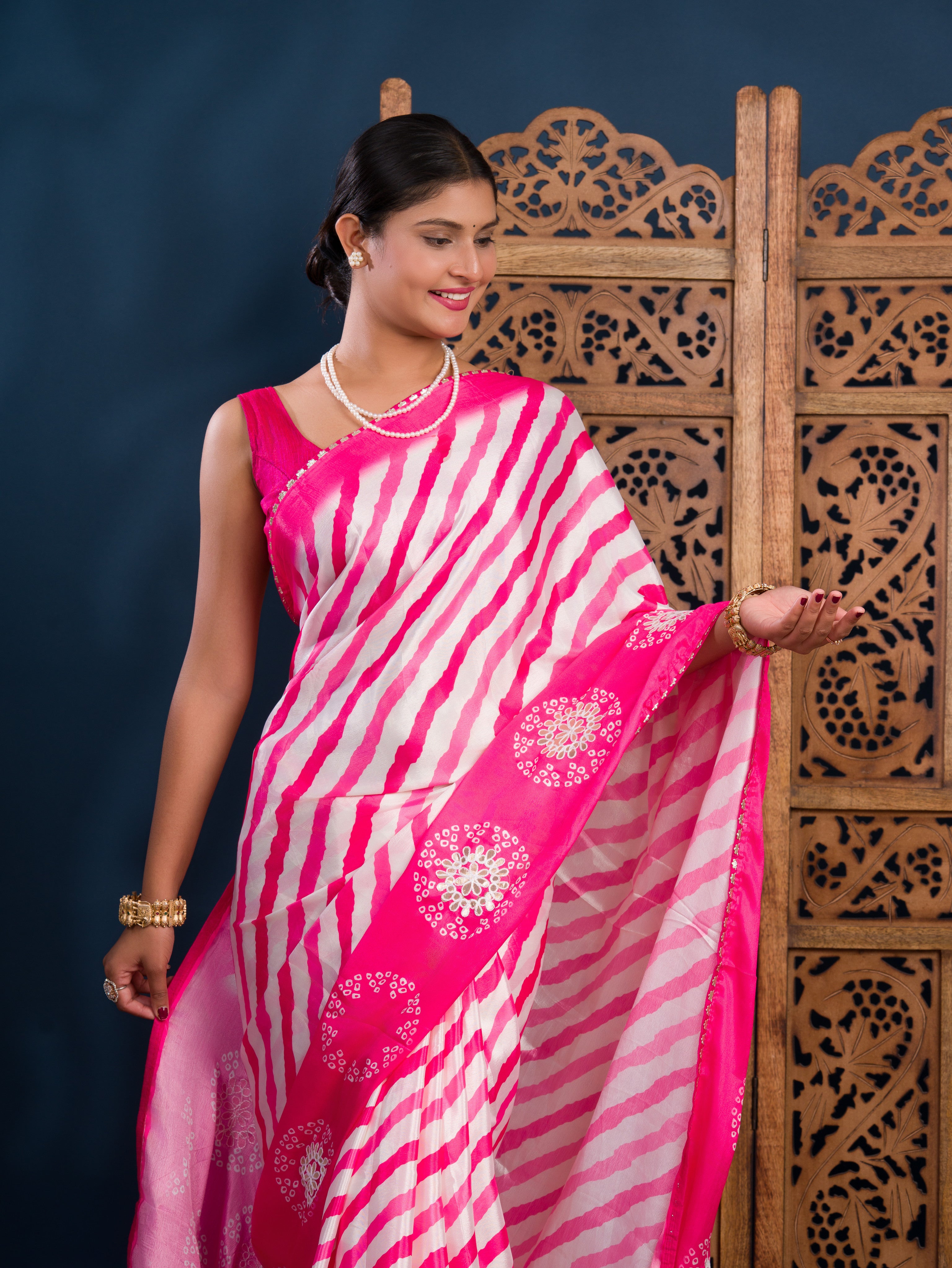 By Bandhani Saree With Casual Wear