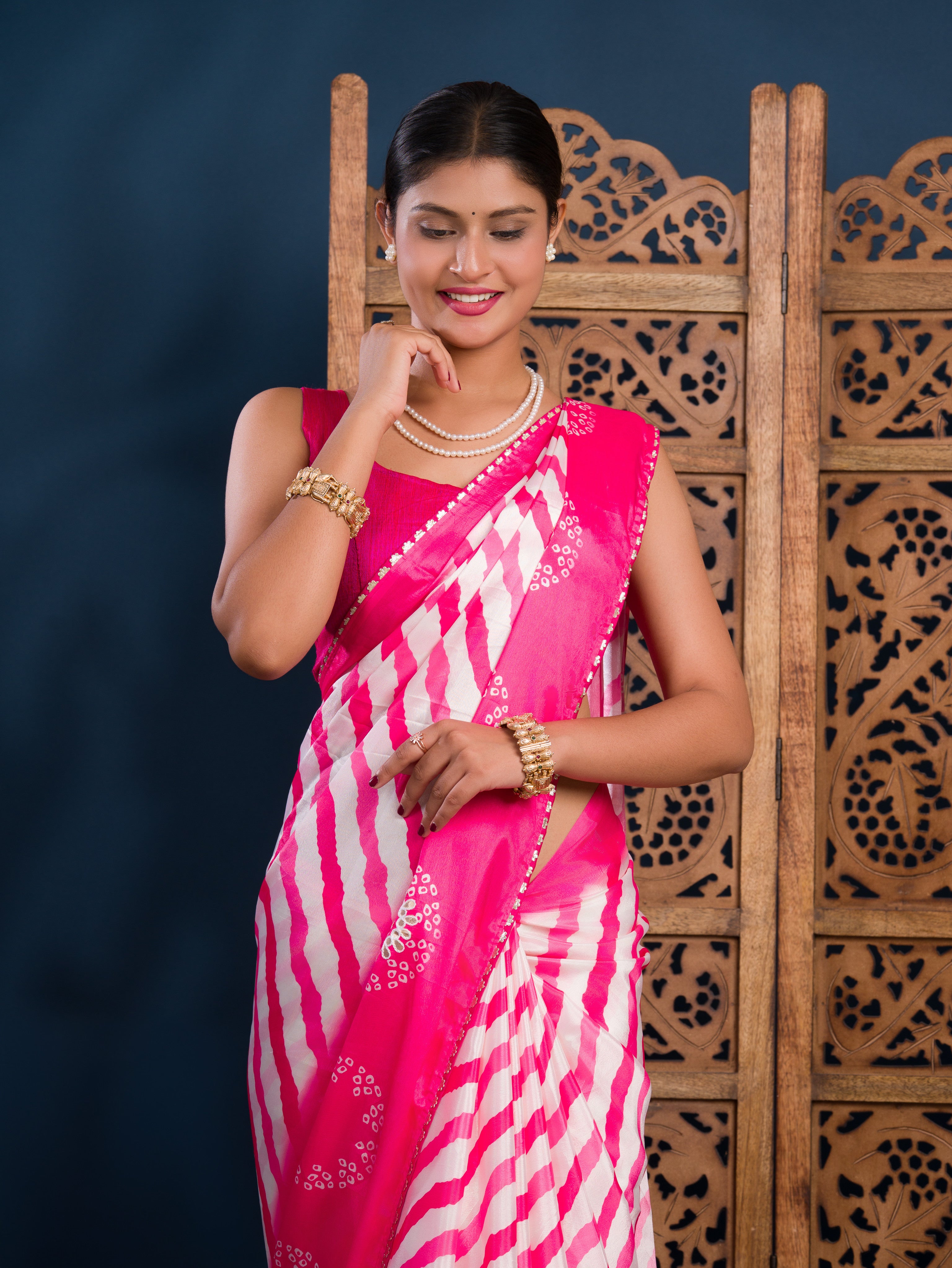 By Bandhani Saree With Casual Wear