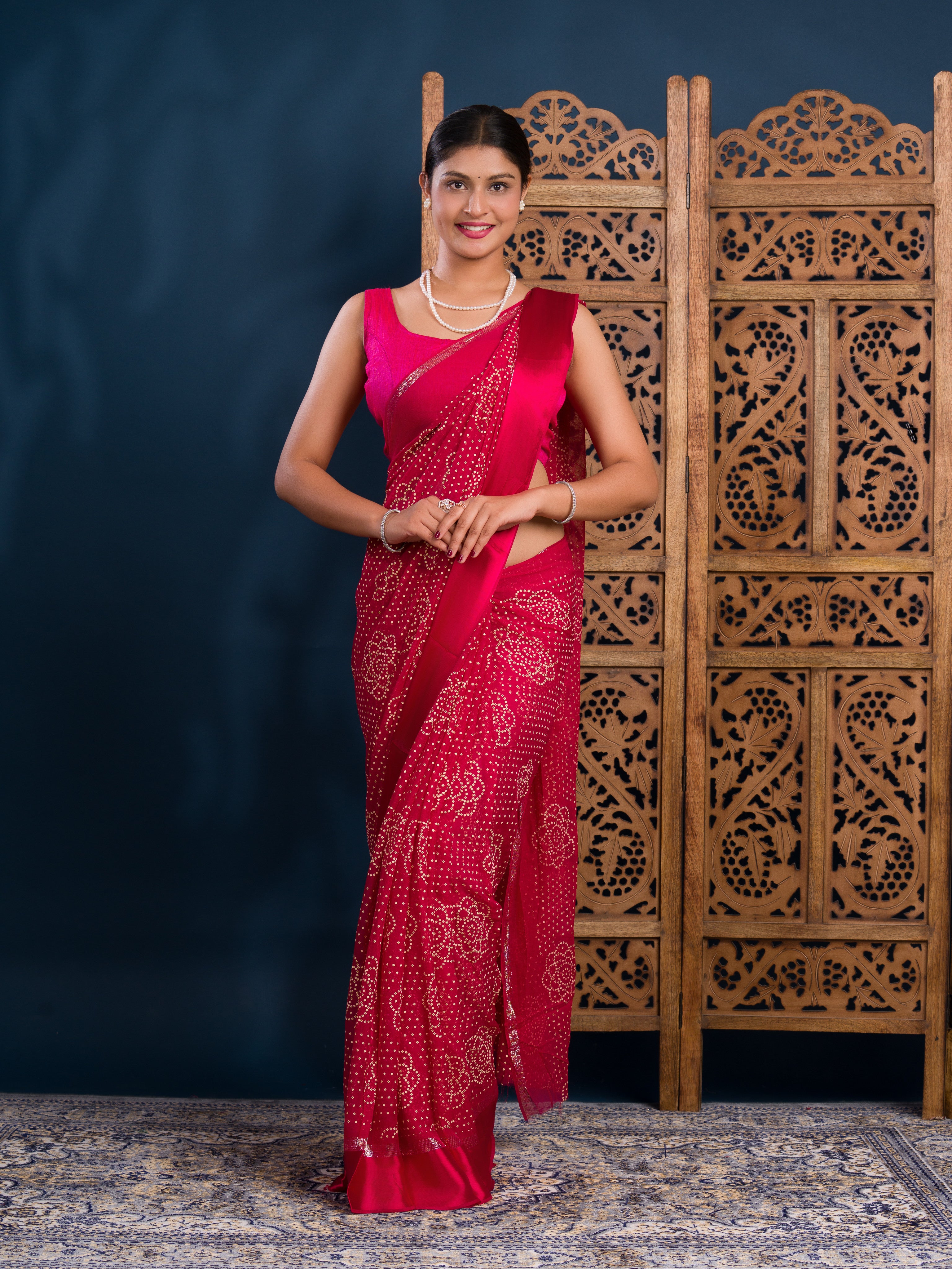 By Bandhani Saree With Casual Wear