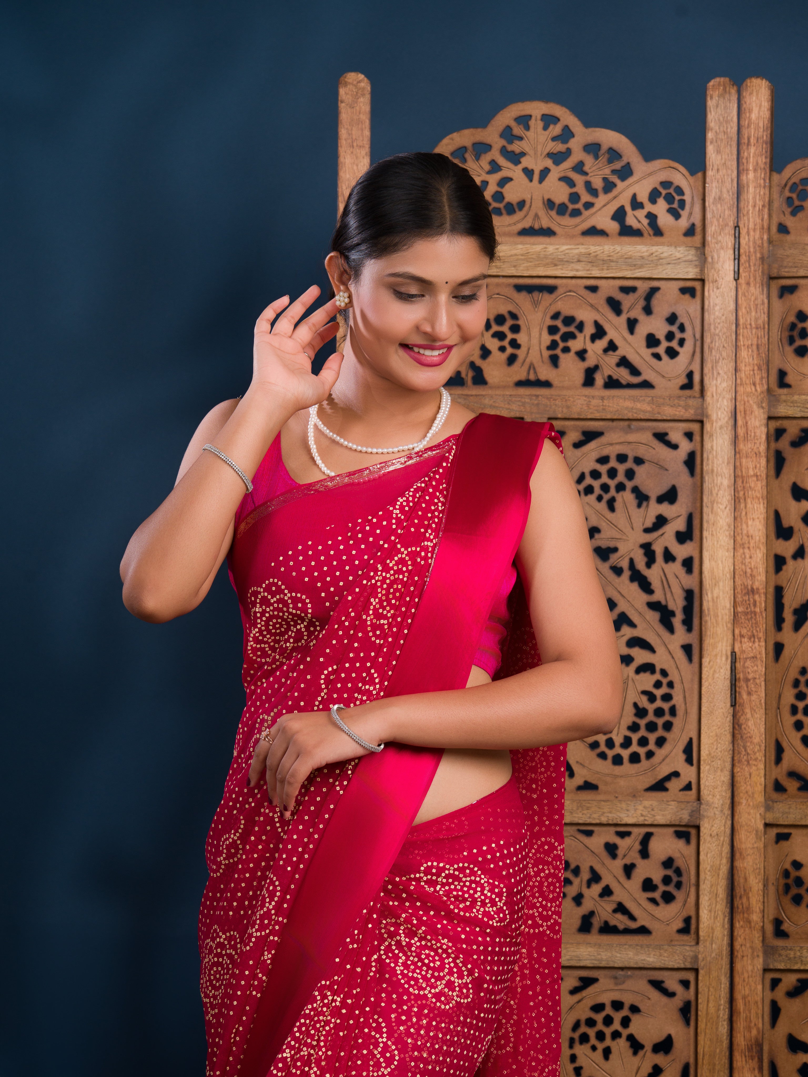 By Bandhani Saree With Casual Wear