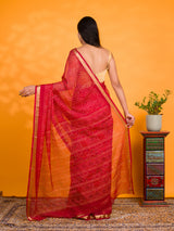 By Bandhani Saree With Casual wear