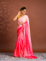 By Bandhani Saree With Gotapatti Work