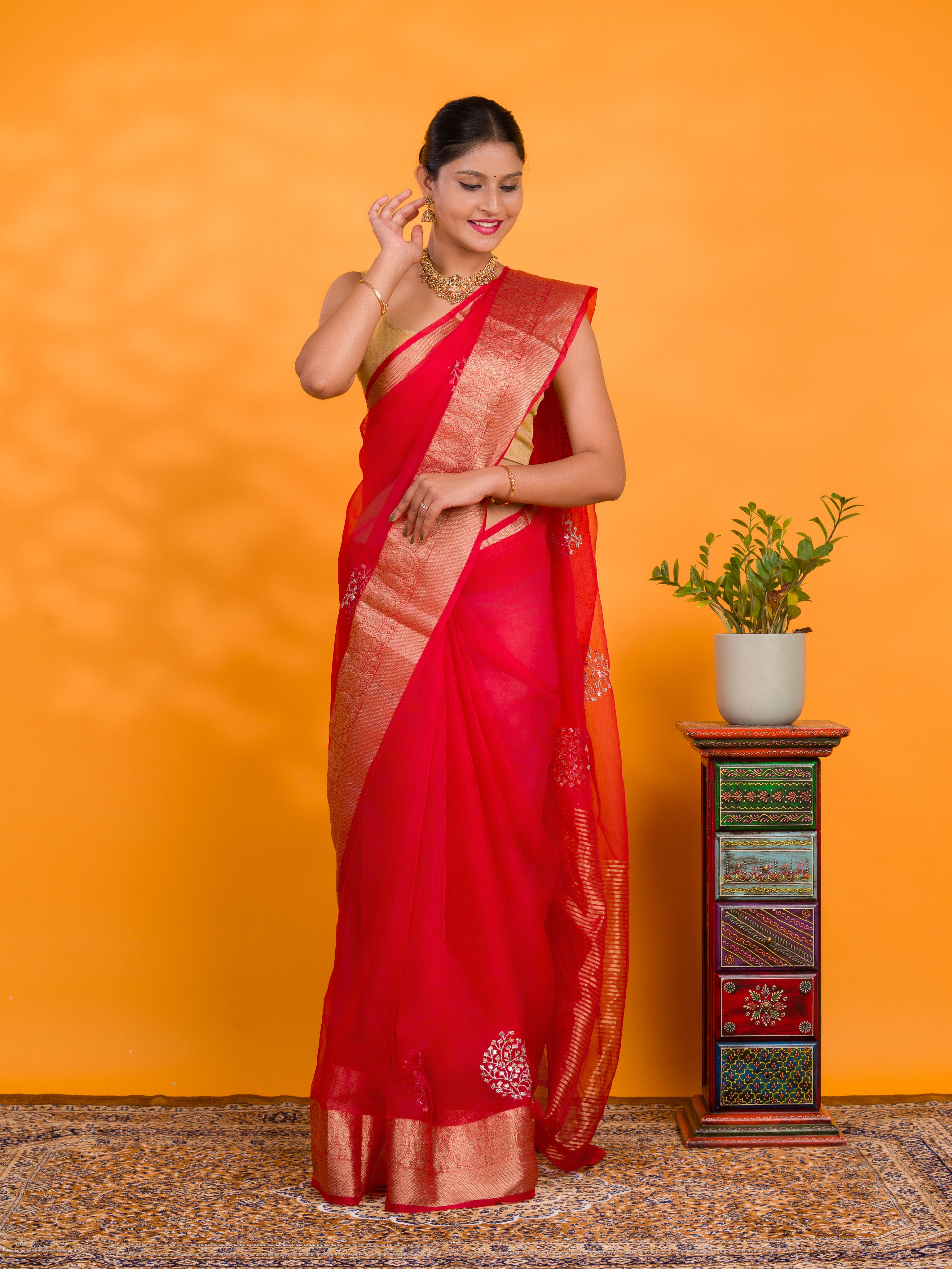 By Banarasi Saree With Festive Wear
