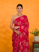 By Gaji Bandhani Saree With WeddingWear