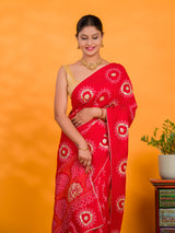 KcPc New Royal Wedding Wear Gaji Bandhani Saree in Viscos Silk SWA