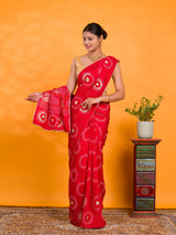 KcPc New Royal Wedding Wear Gaji Bandhani Saree in Viscos Silk SWA
