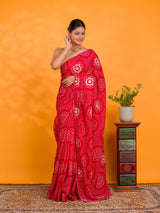 By Bandhani Saree With Casual Wear