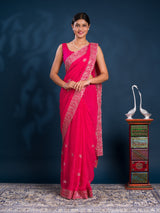 By Lehariya Saree With Embrodery Work
