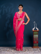 By Lehariya Saree With Embrodery Work