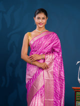 By New Dola Silk Leheriya Style With Zari border Saree