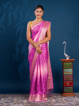 By New Dola Silk Leheriya Style With Zari border Saree