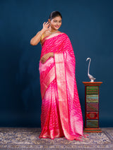 By New Dola Silk Bollywood Style With Zari border Saree