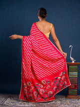 By Latest Leheriya Saree With Gotapatti Border