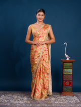 By New Launch Cotton Silk Leheriya Style with Gotapatti Work Saree