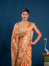 By New Launch Cotton Silk Leheriya Style with Gotapatti Work Saree