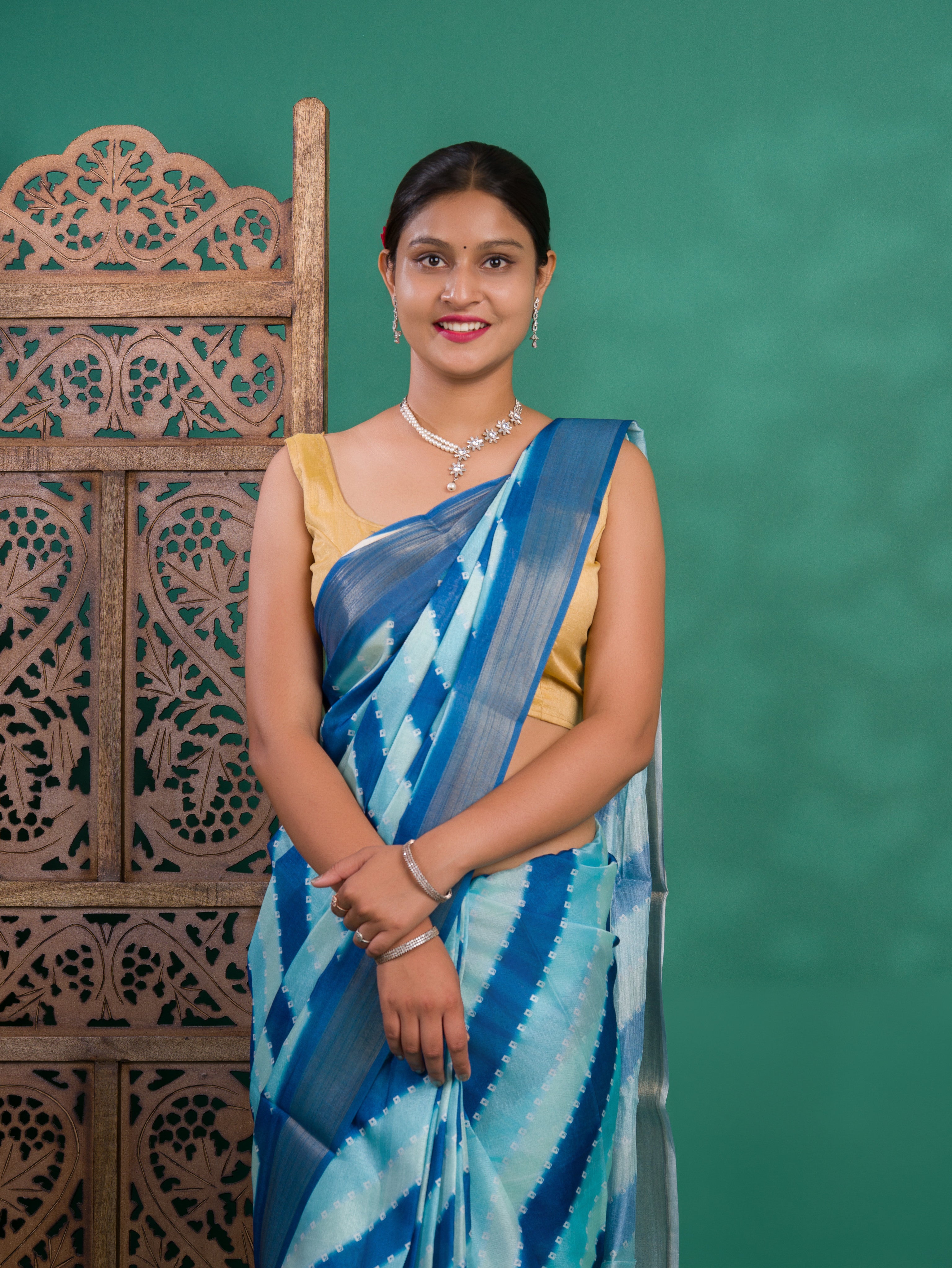 KcPc New Beautiful Cotton silk Printed Style With Zari Border Saree GAN