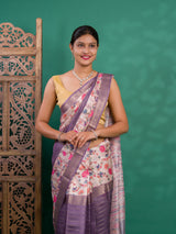 By Graceful Kalamkari Cotton Silk with Zari Finish Saree