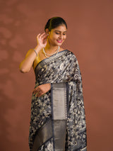 By Printed Style With Zari border Saree