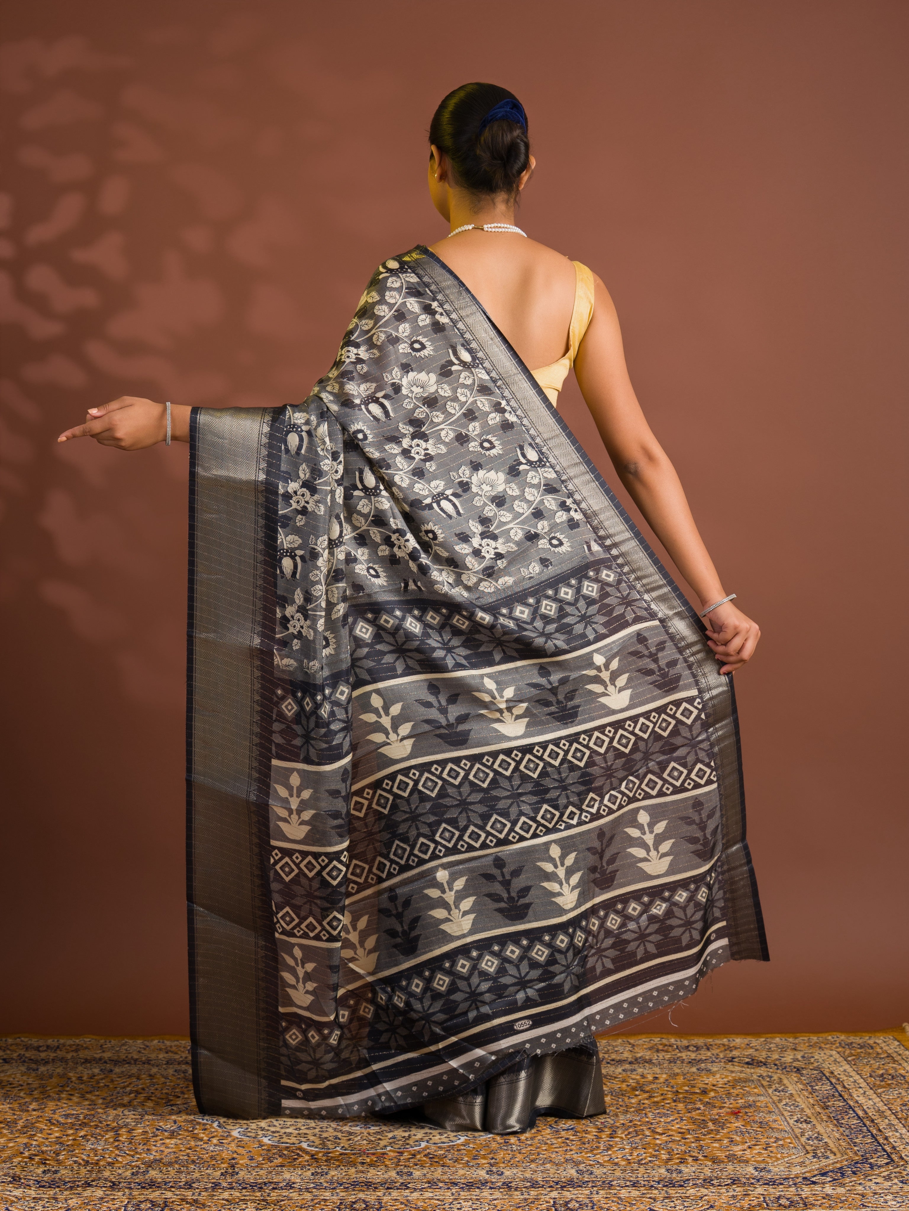 By Printed Style With Zari border Saree