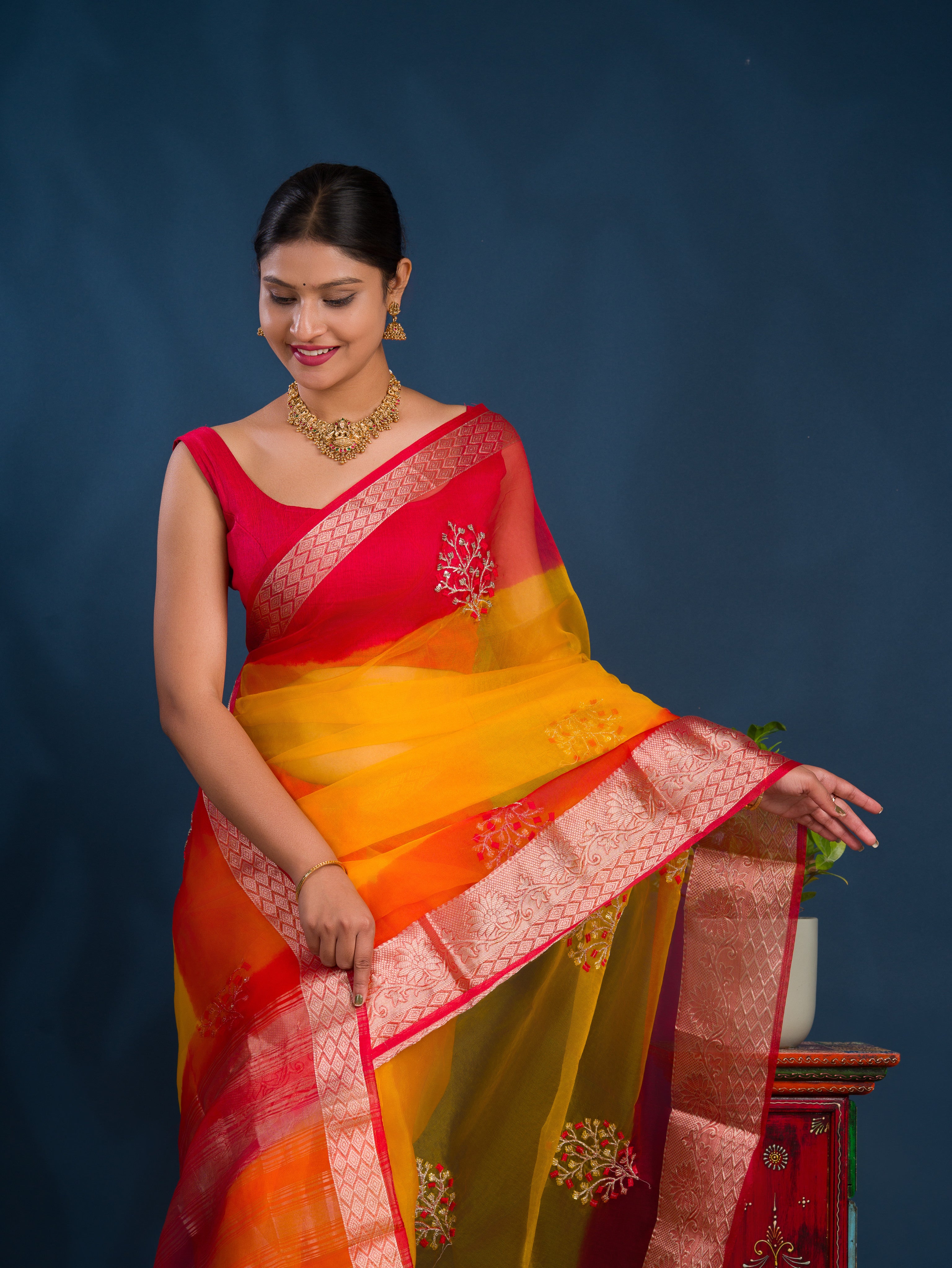 Buy Banarasi Saree With Festive Wear KcPc
