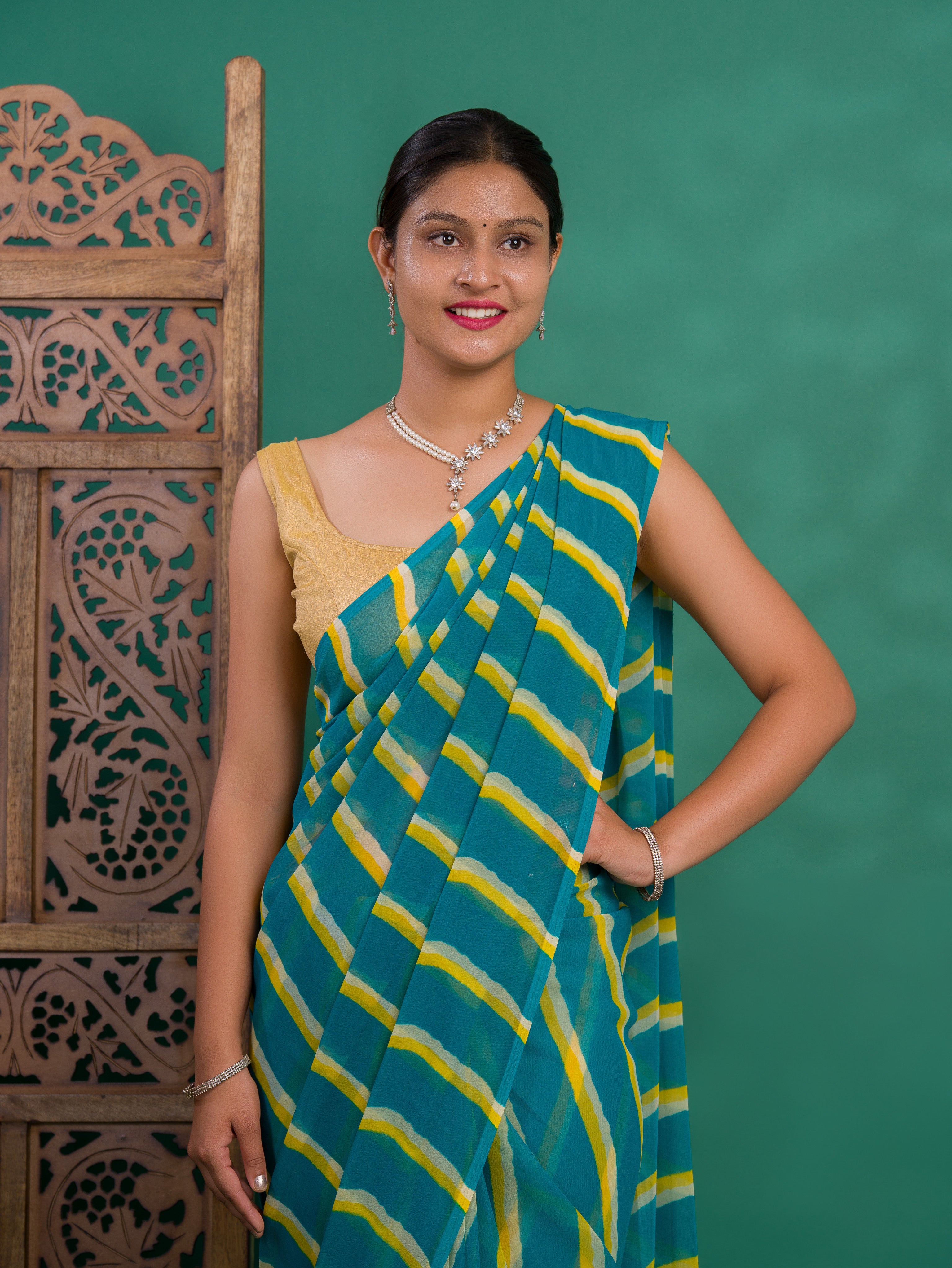 Leheriya StyleSaree With Casual Wear