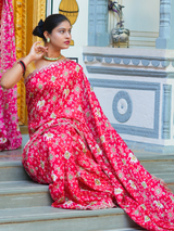 KcPc New Beautiful Patola silk Ikket Patola With Jaipuri GotapattiWork Saree ANT