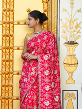 KcPc New Beautiful Patola silk Ikket Patola With Jaipuri GotapattiWork Saree ANT