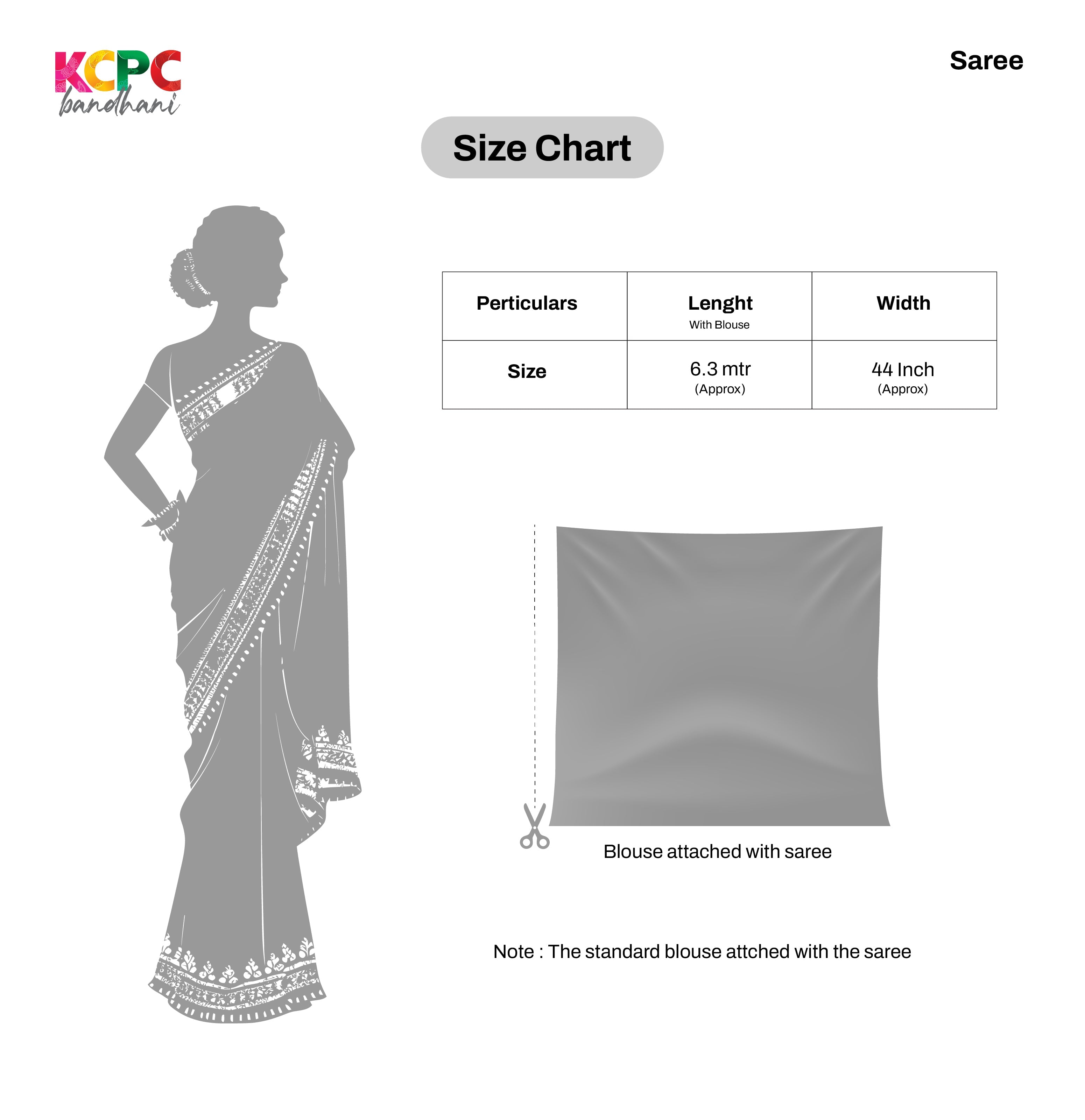 KcPc Special Pure Gaji Silk Bandhani Ghatchola Gota Patti Work SareeAMT Pink
