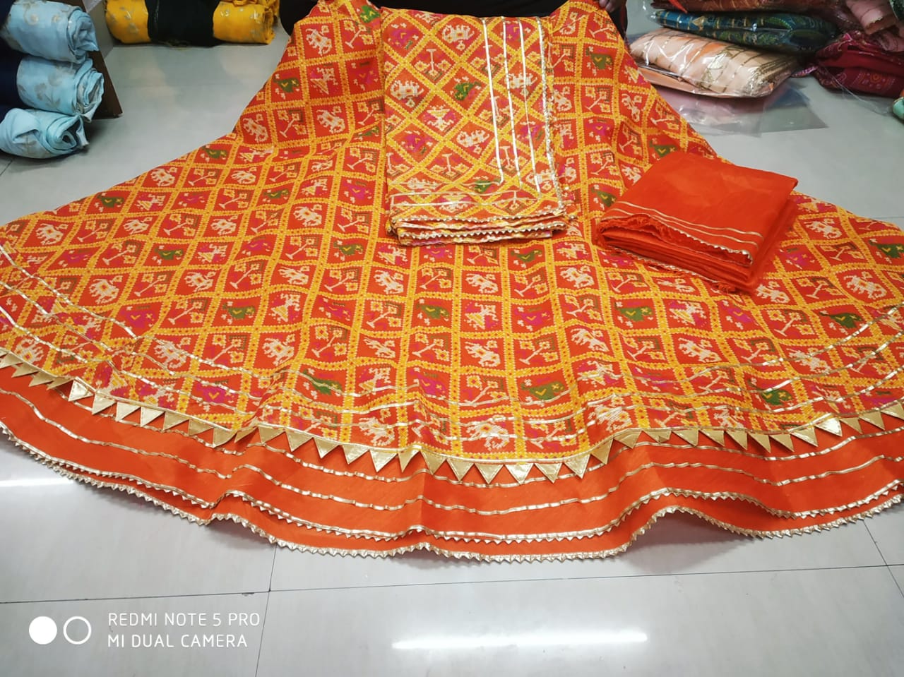 Latest Jaipur Patola Style Kota Doriya Gota Pathi Lehengas Nr Kml Lehenga