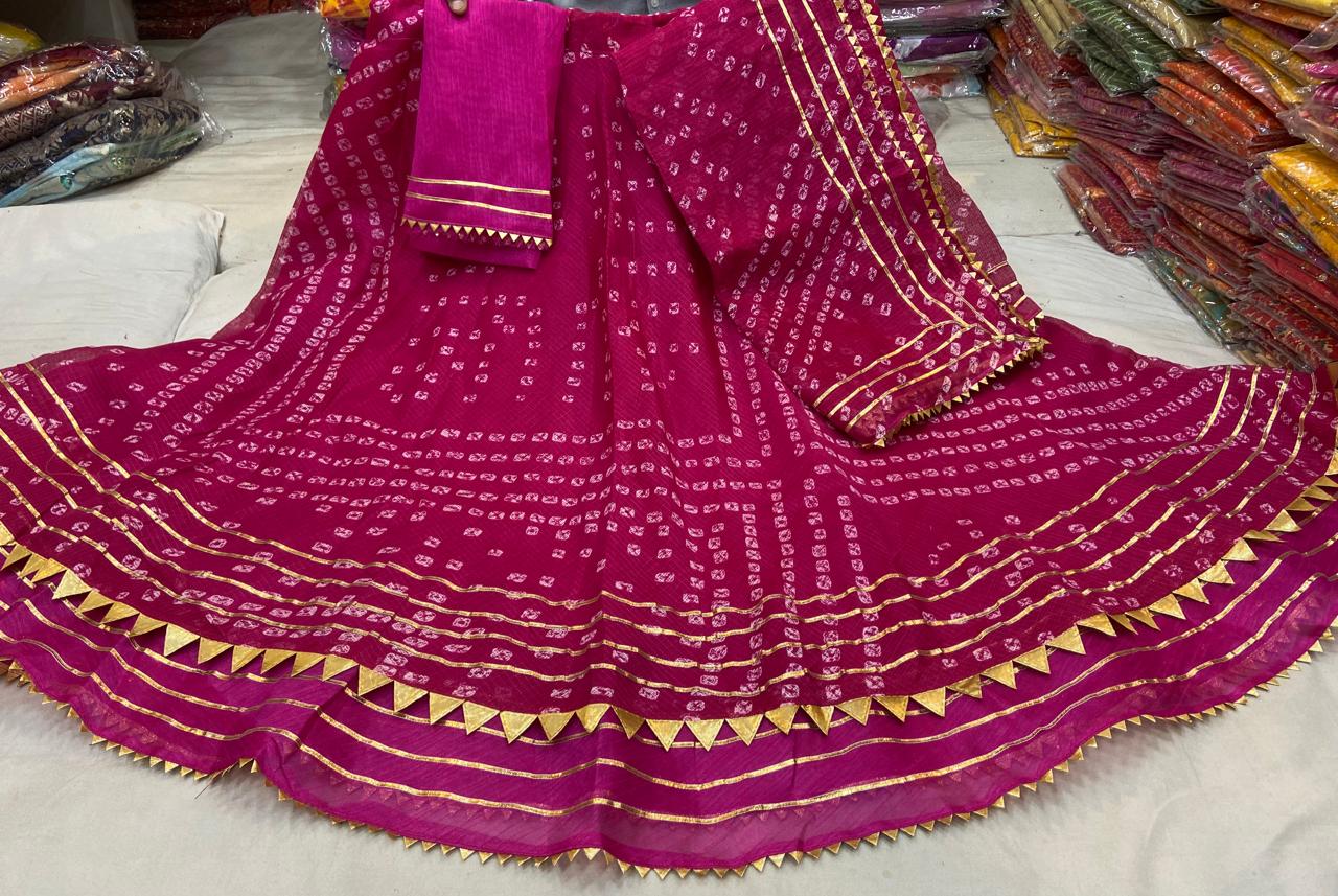By Bandhani Lehenga With Traditional Wear