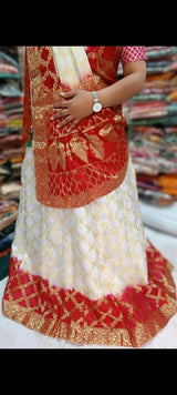 Rajasthani Bandhej Traditional Zari Ghatchola Lehengas Kml Or Yallow Green Lehenga