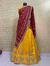 Pure Upada Silk Heavy Gottapatti Work With Gajji Duptta Lehenga Sth Nr