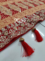 Pure Khaddi Georgette Upada Janglaw Bandhani Bridal Dupatta Kcpc Nr