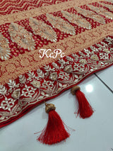 Pure Khaddi Georgette Upada Janglaw Bandhani Bridal Dupatta Kcpc Nr