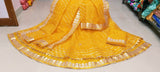 KcPc Pure Kota Doria With Heavy Gota Patti Work LehengaKML Yellow