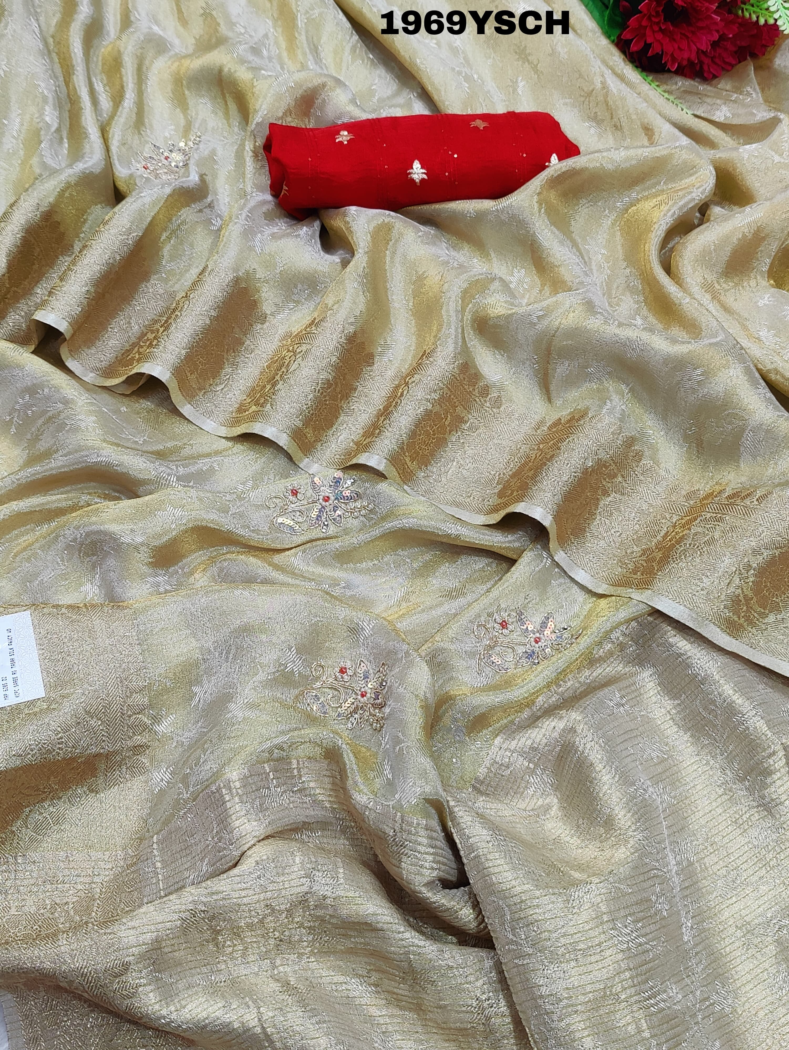 KcPc New Special Tissue Silk Bollywood Style Zardoji HandworkSaree RG