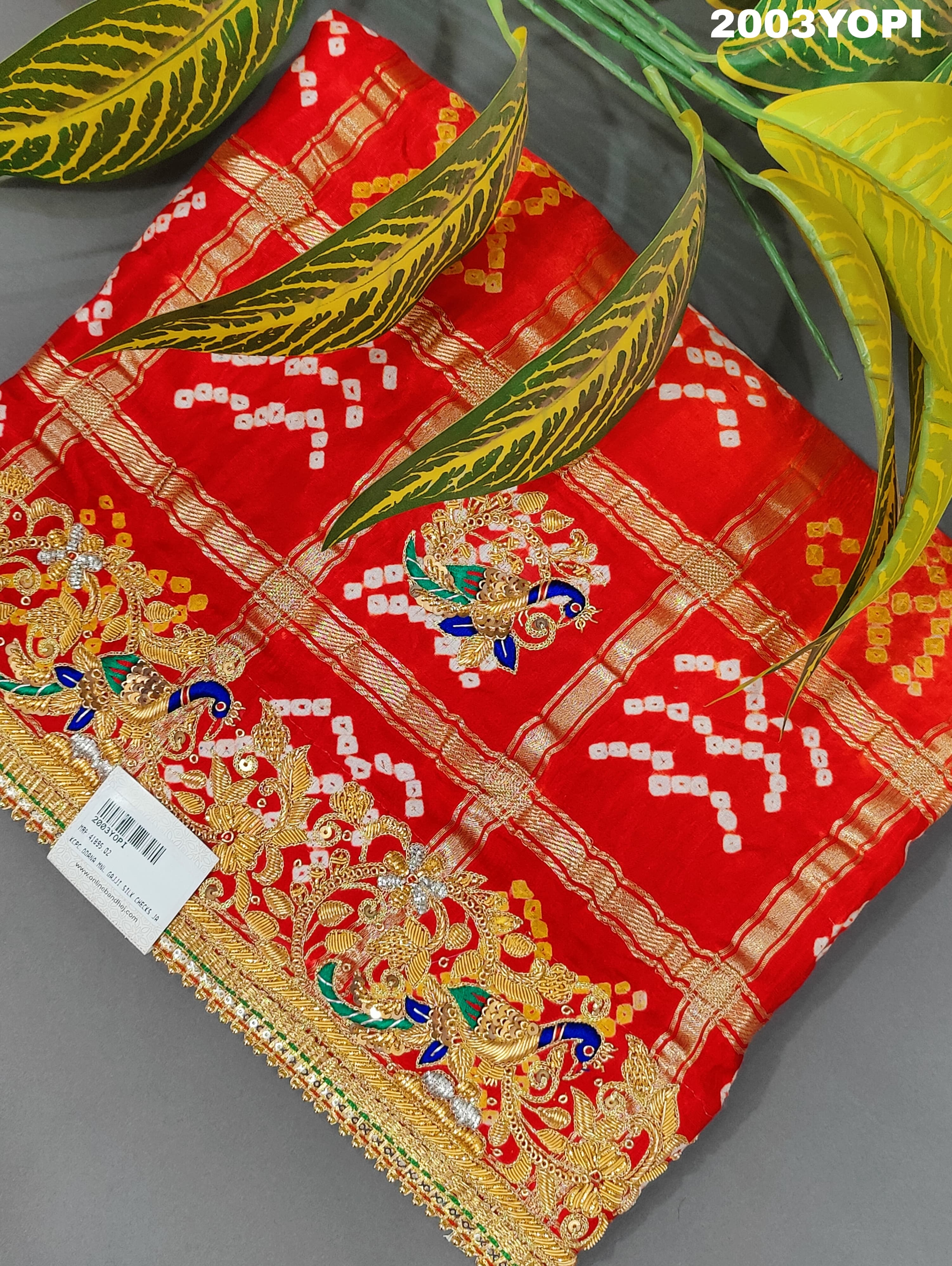 Kcpc Rajasthani Gaji silk Ghatchola Bandhani Style Zardoji Work