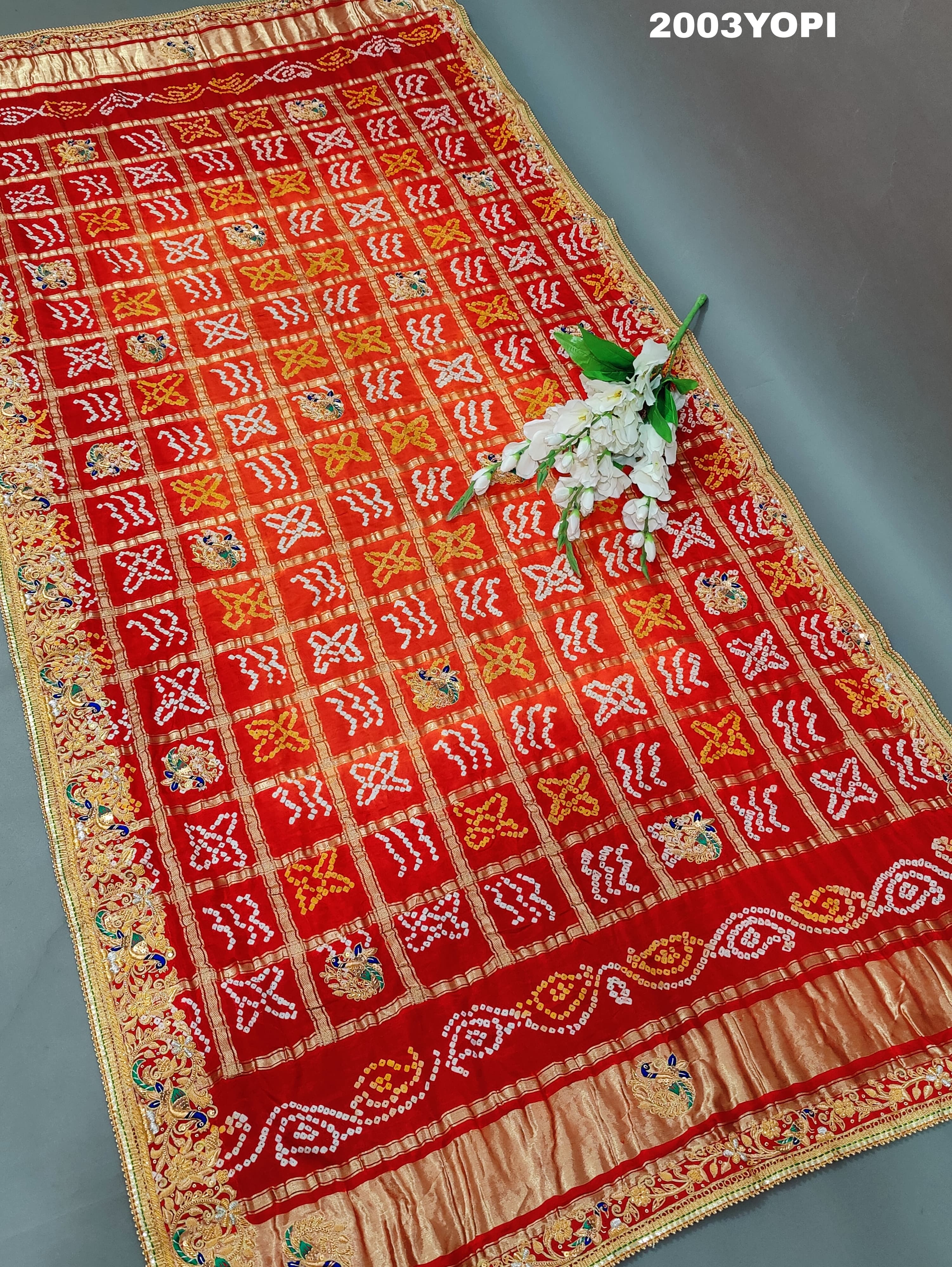 Kcpc Rajasthani Gaji silk Ghatchola Bandhani Style Zardoji Work