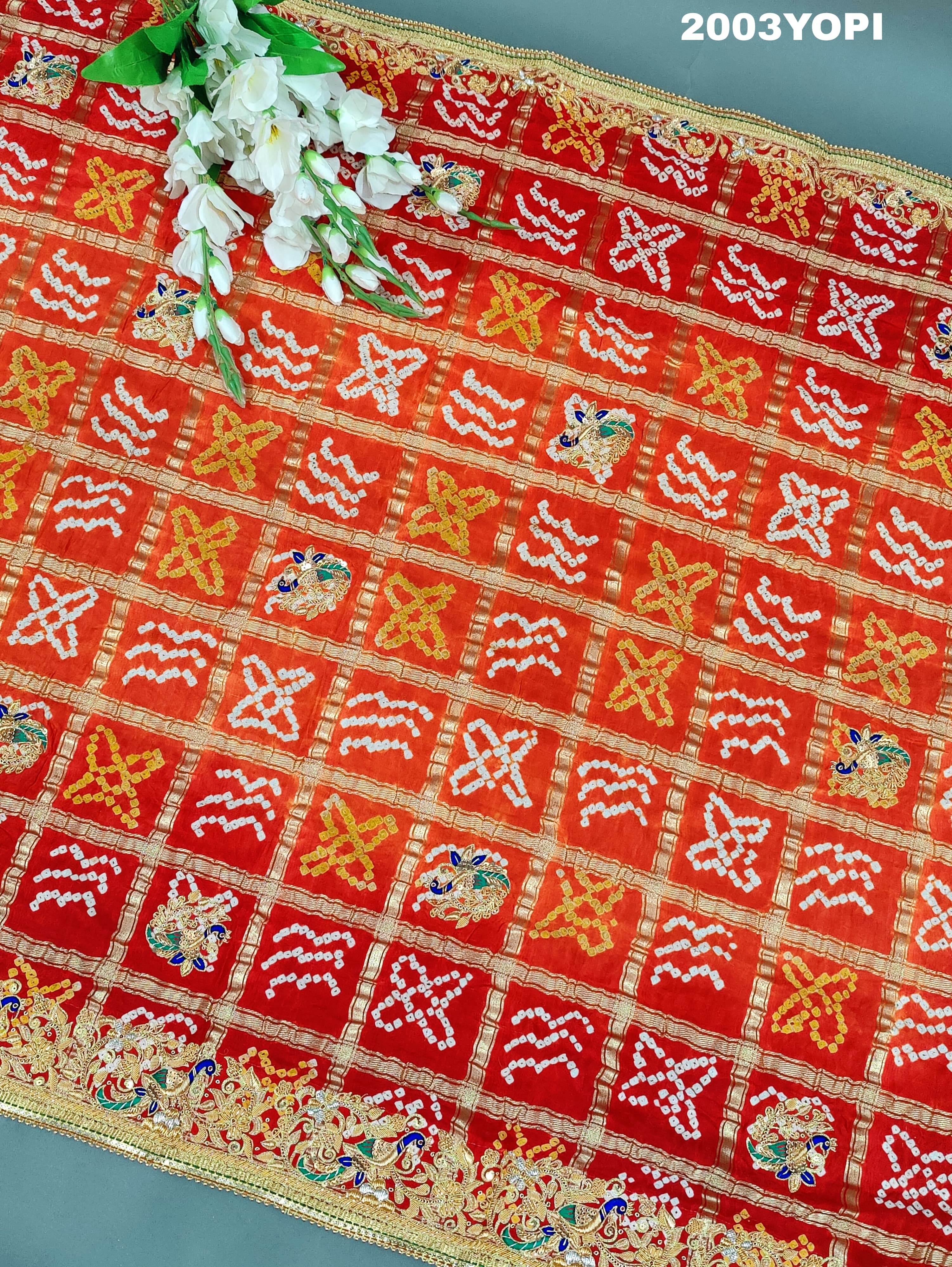 Kcpc Rajasthani Gaji silk Ghatchola Bandhani Style Zardoji Work