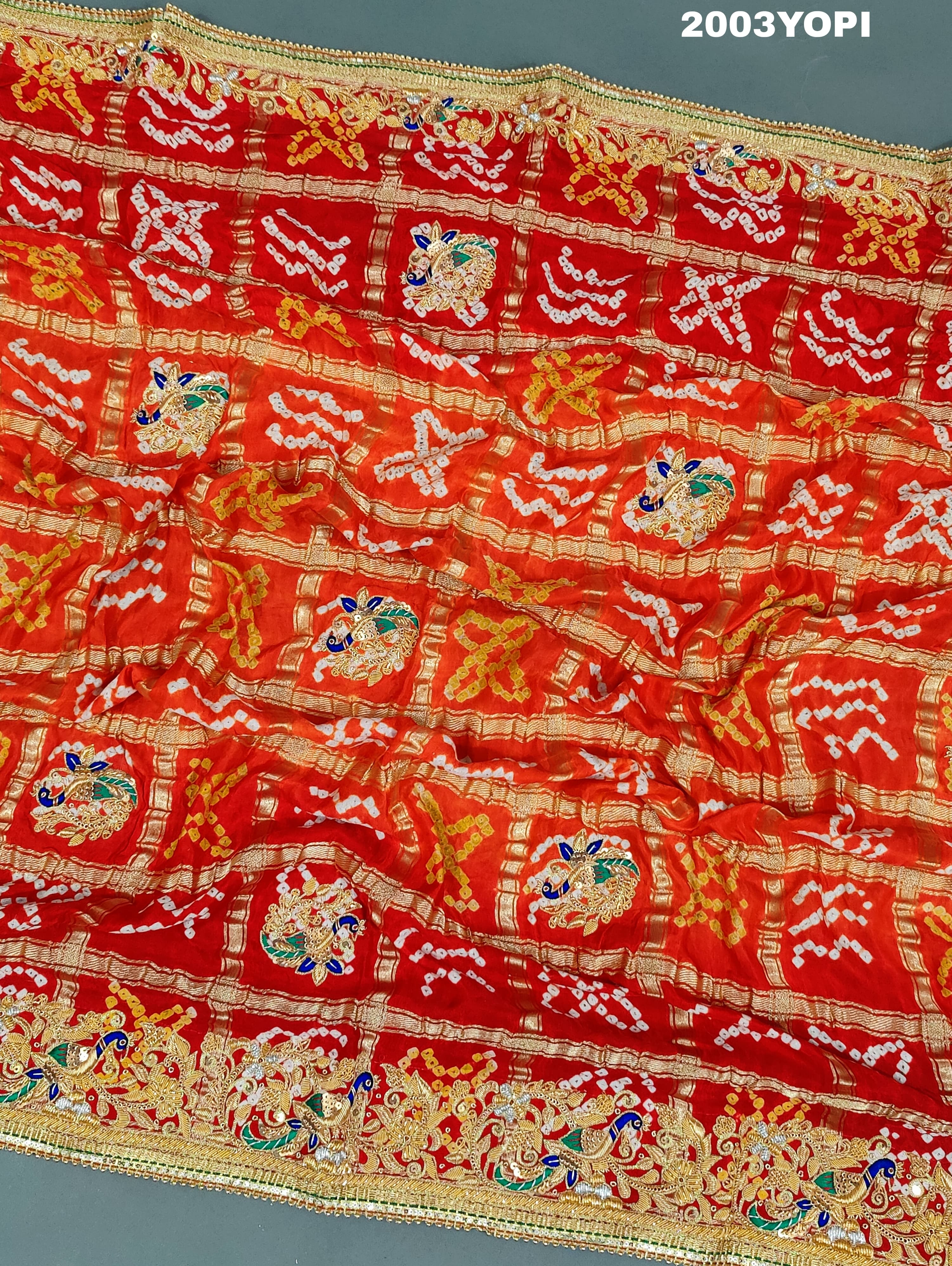 Kcpc Rajasthani Gaji silk Ghatchola Bandhani Style Zardoji Work