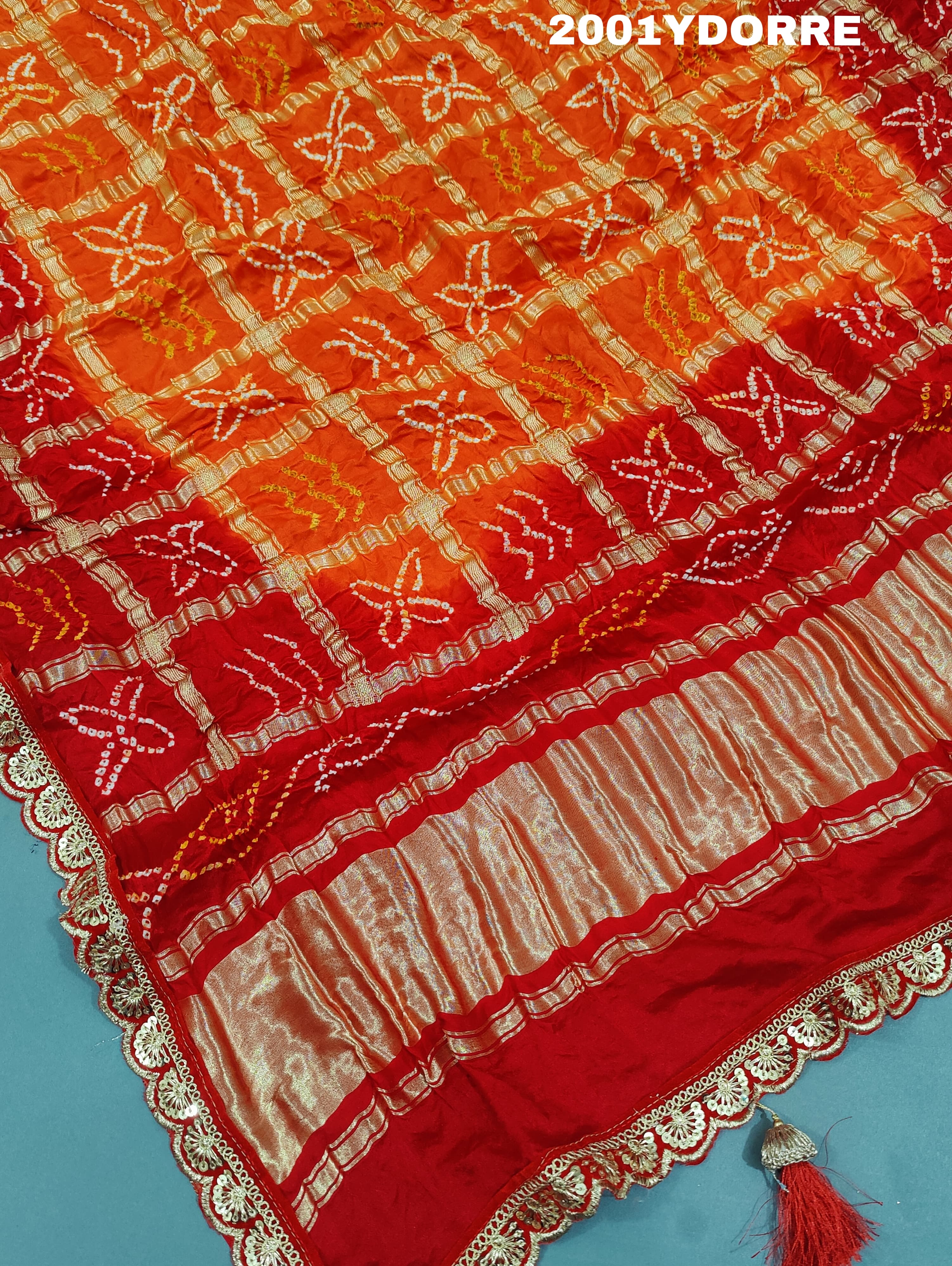 by pure gaji silk bandhani dupatta Kcpc
