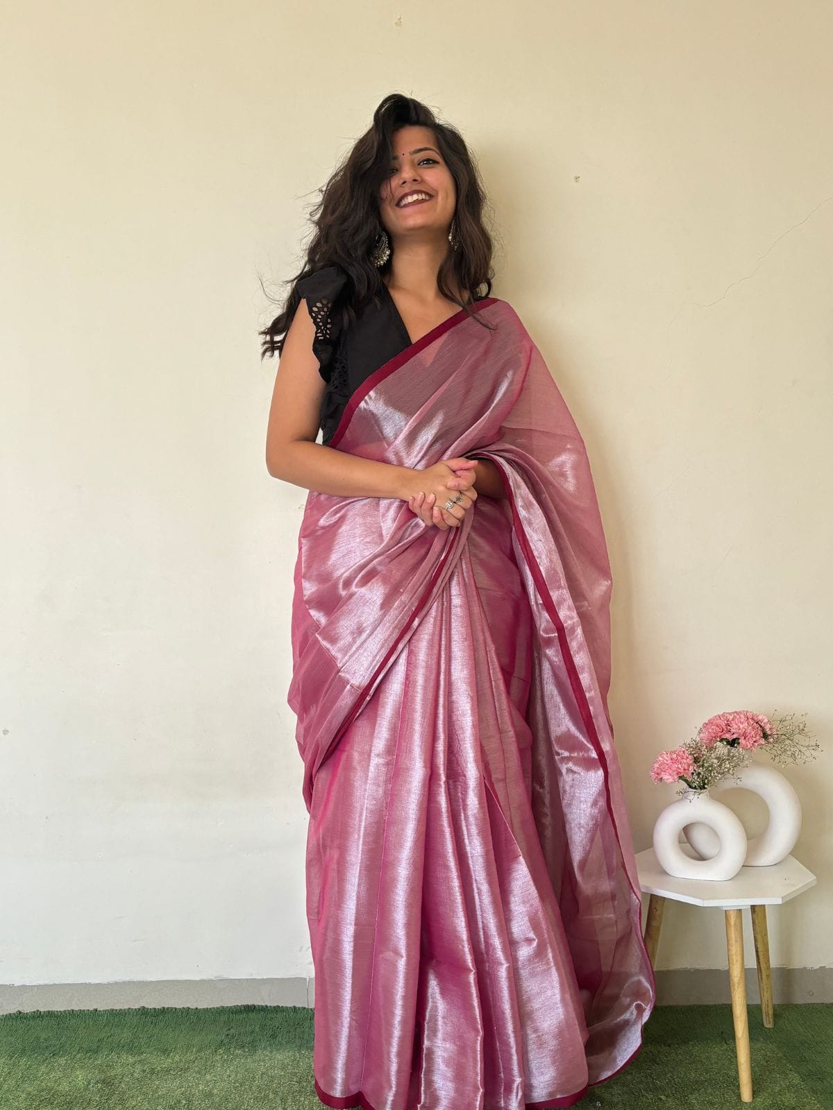 Tissue silk Bollywood Style Party Wear Saree under 2000