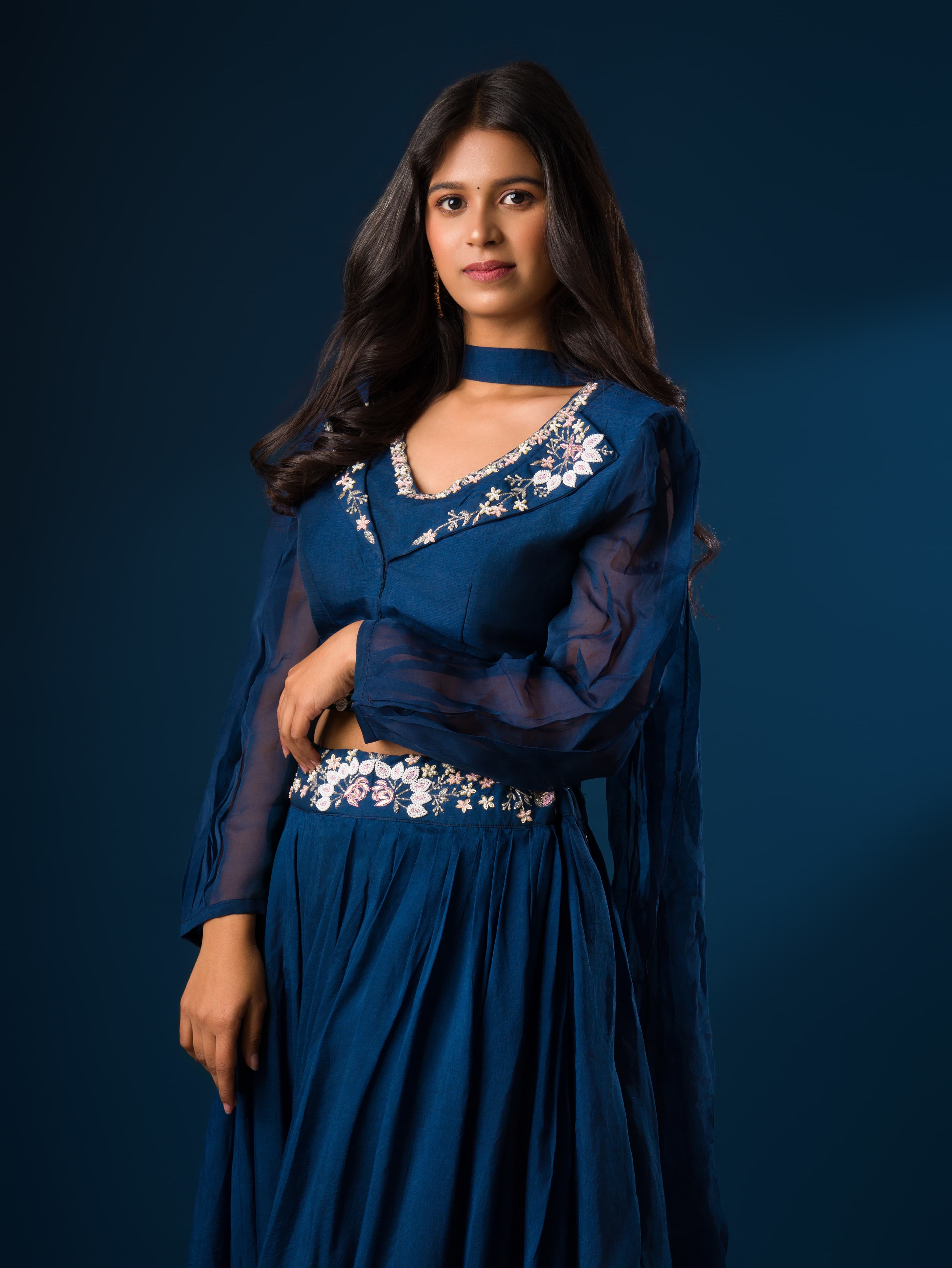 KcPc New Tranding Chinon crap Silk Zardoji Handwork indo western Dress MUL