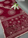 Gaji Silk Fabiana Style With Gota patti Work Saree in wine colour