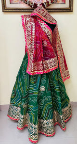 KcPc NewPure Kota Doria Bandhej Gottapatti Lehenga KML